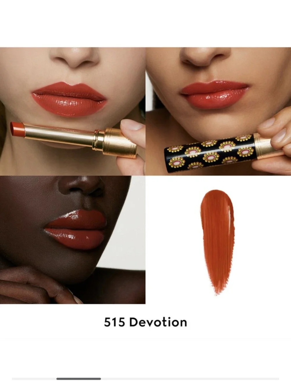 Gucci Rouge de Beauté Brillant Glow & Care Lipstick shade 515 Devotion